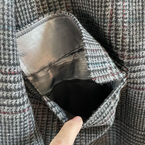 HILDRETH & HERRICKS Sport Cost Men’s 40 Grey Houndstooth Wool Blazer Jacket - Picture 5 of 16